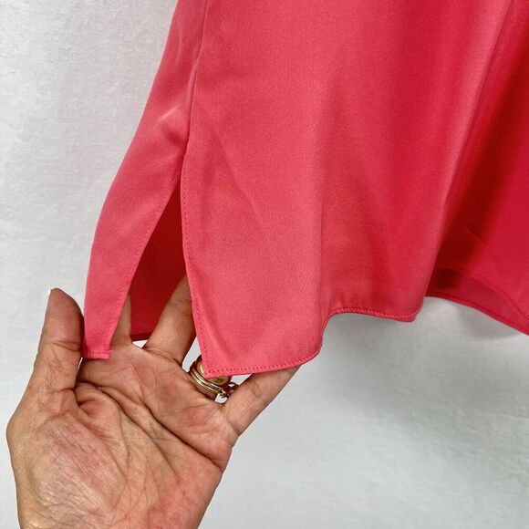 Kobi Halperin Kristin Silk Blouse Size XXL Flamingo Pink Sleeveless Stretch Luxe - Picture 2 of 12